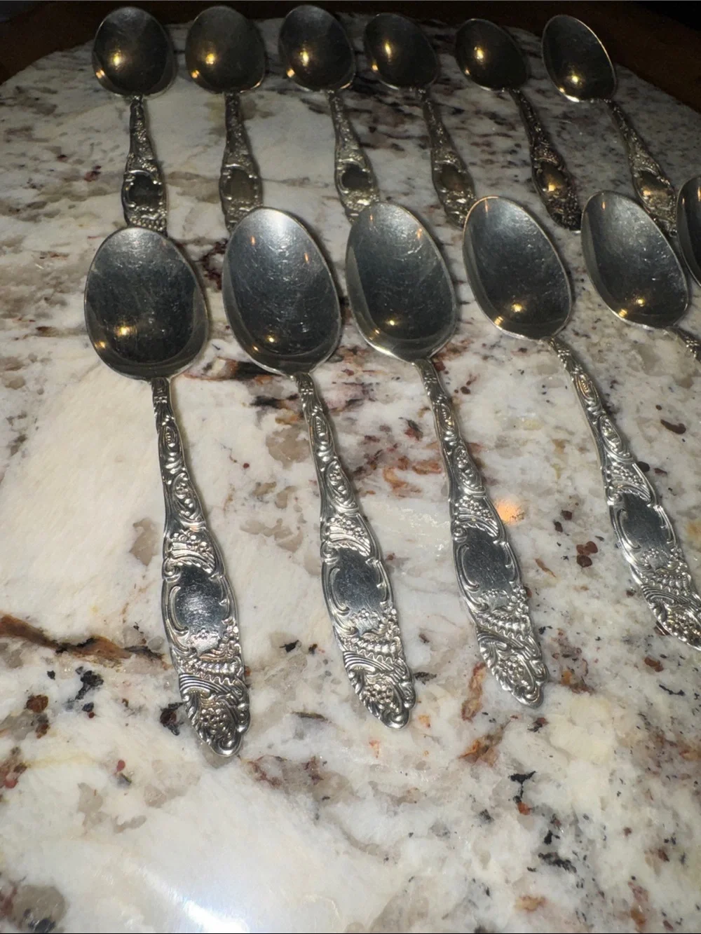 Towle PRINCESS Sterling Silver Rare set of 12 Demitasse Spoons. NO MONOGRAM!